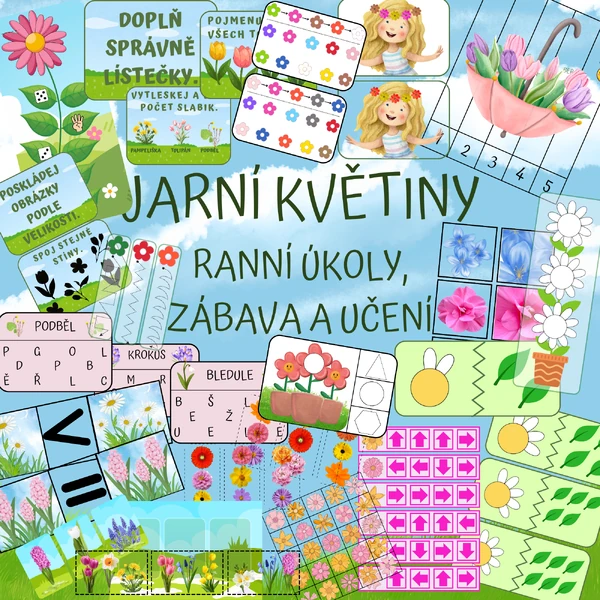 JARNÍ KVĚTINY - ranní úkol, zábava a učení