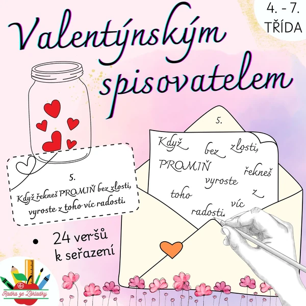 Valentýnským spisovatelem - práce s textem, verš, rým
