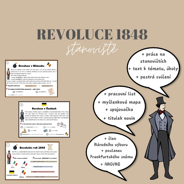 REVOLUCE 1848: PRÁCE NA STANOVIŠTÍCH