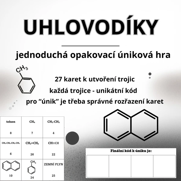 Uhlovodíky - opakovací úniková hra
