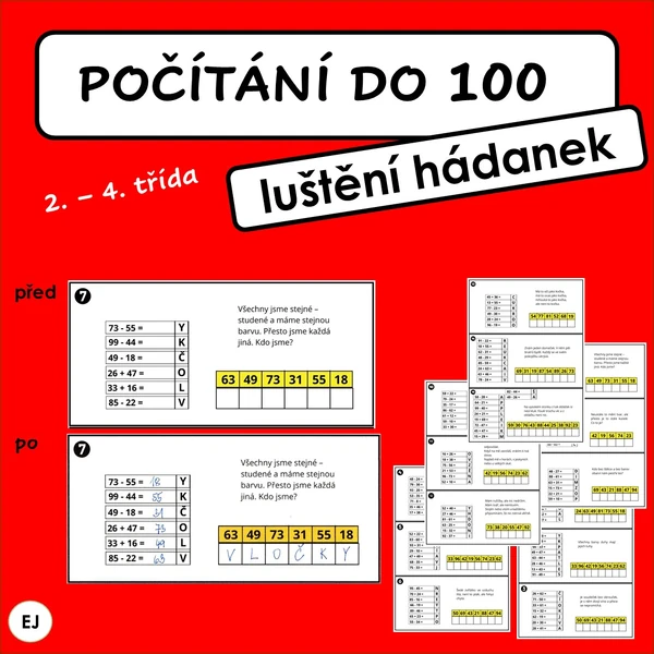 Počítání do 100 - luštění hádanek