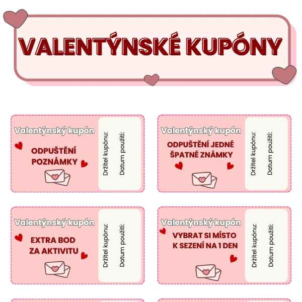 Valentýnské kupóny