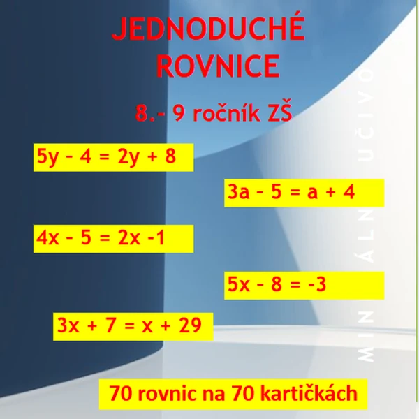 Kartičky - jednoduché rovnice