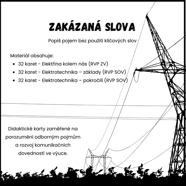 Zakázaná slova - Popiš pojem bez použití klíčových slov (FYZIKA - Elektřina)