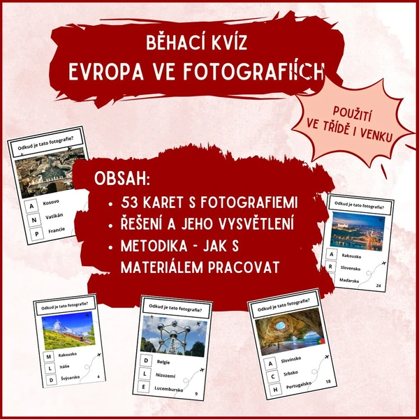 Evropa ve fotografiích - běhací kvíz