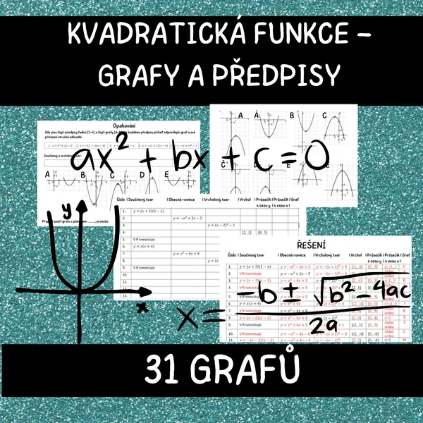 Kvadratická funkce – grafy a předpisy