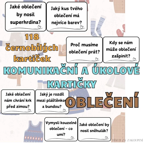 OBLEČENÍ - 118 komunikačních a úkolových kartiček