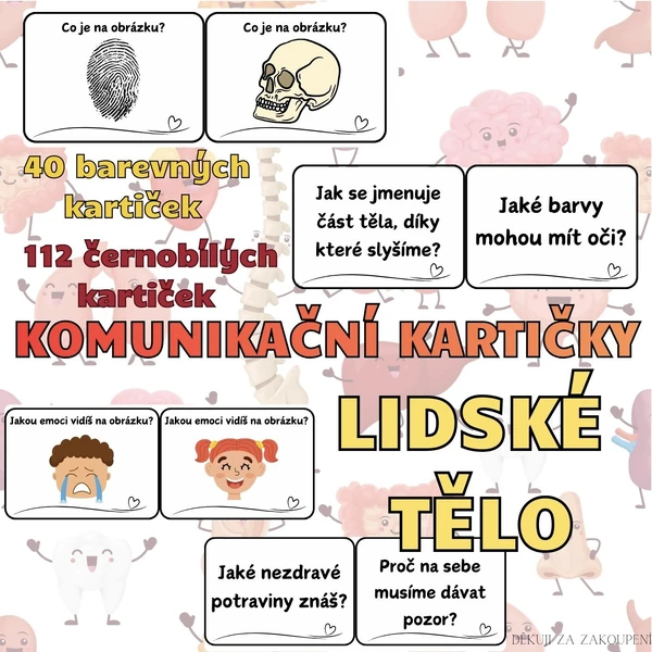 LIDSKÉ TĚLO - 152 kartiček do komunitního kruhu