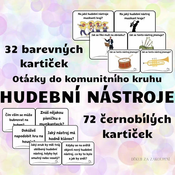 HUDEBNÍ NÁSTROJE - 104 komunikačních kartiček