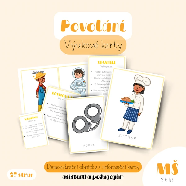 Povolání - demonstrační obrázky a informační karty