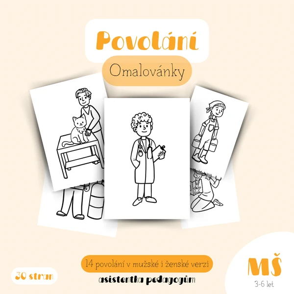 Povolání - omalovánky