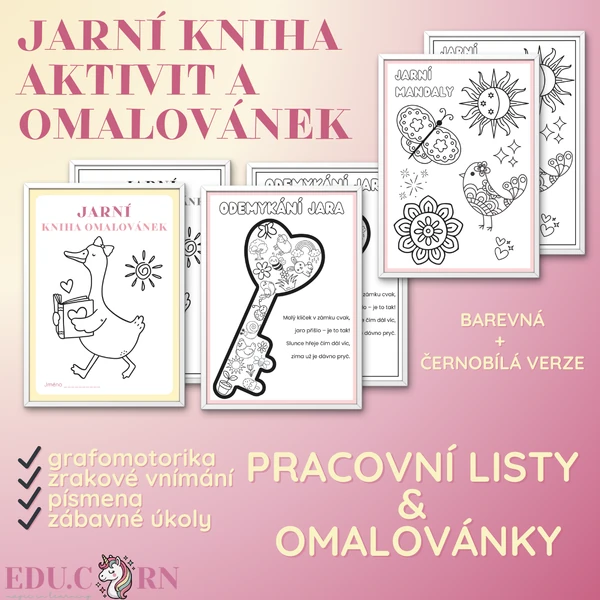 🌸 Jarní kniha aktivit a omalovánek 🌸