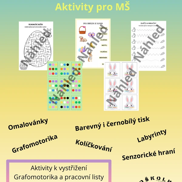 Soubor Velikonočních aktivit pro MŠ