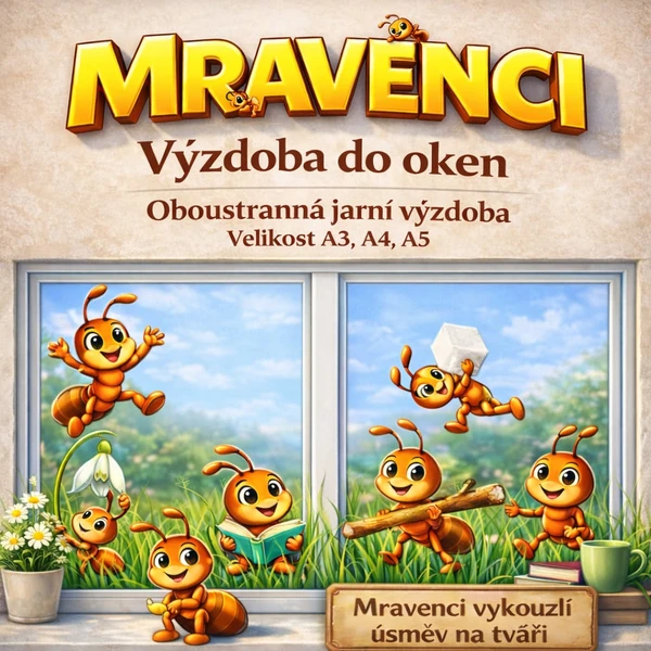 Výzdoba do oken - MRAVENCI - 29 oboustranných obrázků