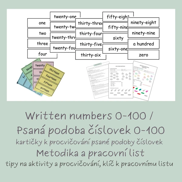 Written numbers 0-100 I Psaná podoba číslovek