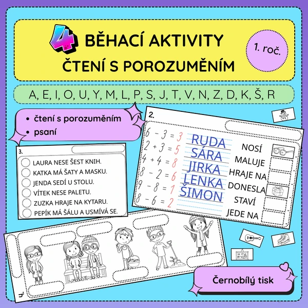 4 běhací aktivity - čtení s porozuměním