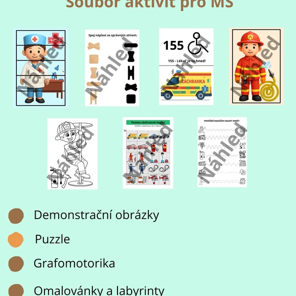 Záchranné složky - soubor aktivit pro MŠ