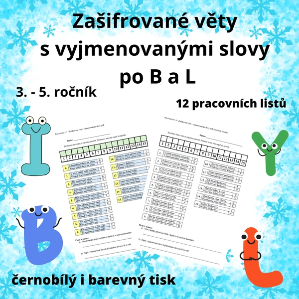 Zašifrované věty s vyjmenovanými slovy po B a L