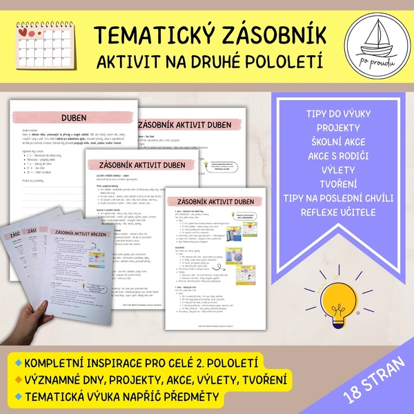 Tematický zásobník aktivit na 2. pololetí a měsíční inspirace