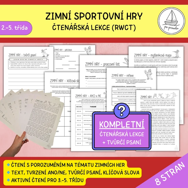 Zimní hry - čtenářská lekce + tvůrčí psaní (RWCT)