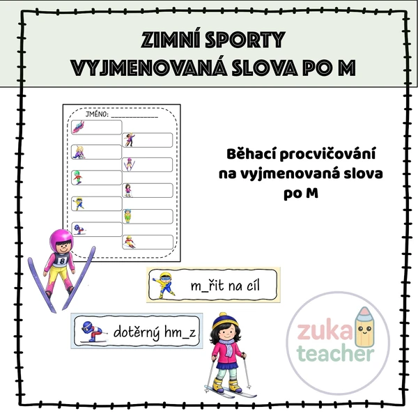 Zimní sporty - Vyjmenovaná slova po M