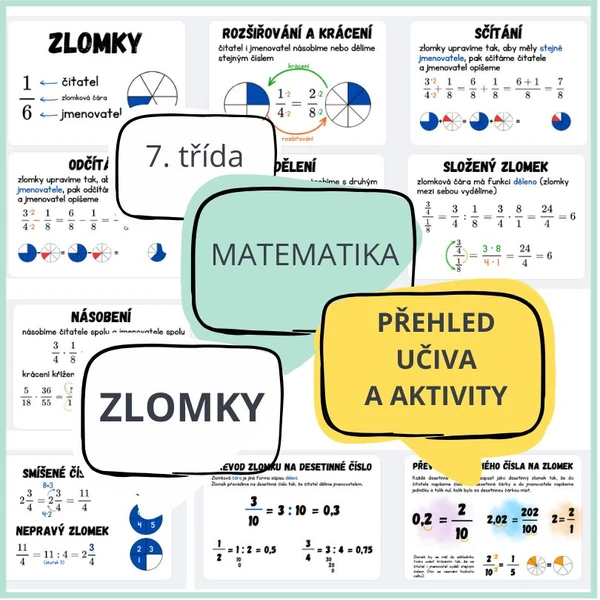 M7 - zlomky - plakáty, PL, štafeta