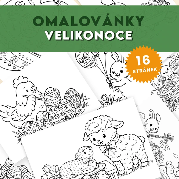Velikonoce - sada 16 omalovánek k tisku