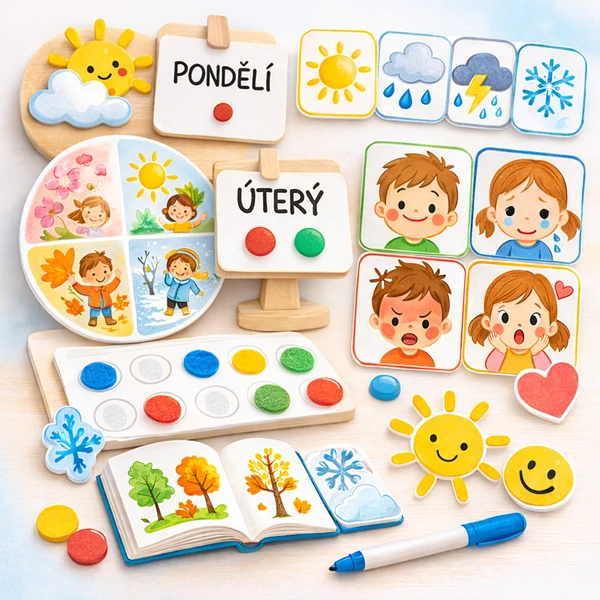Kalendář, počasí a emoce – materiál pro MŠ