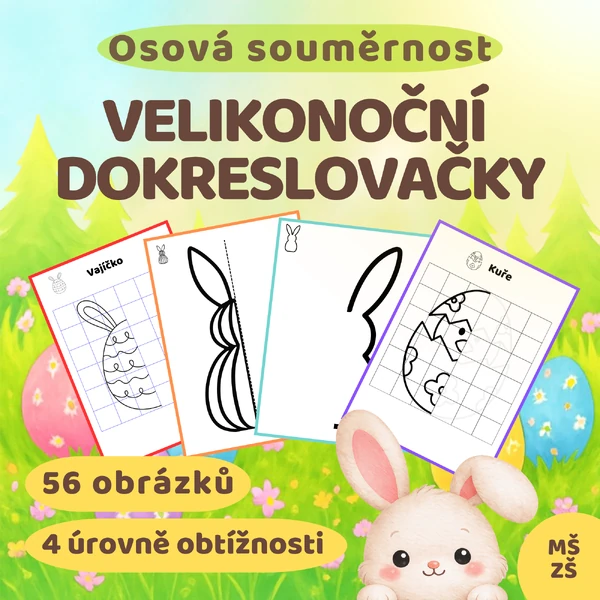 Velikonoční dokreslovačky - osová souměrnost