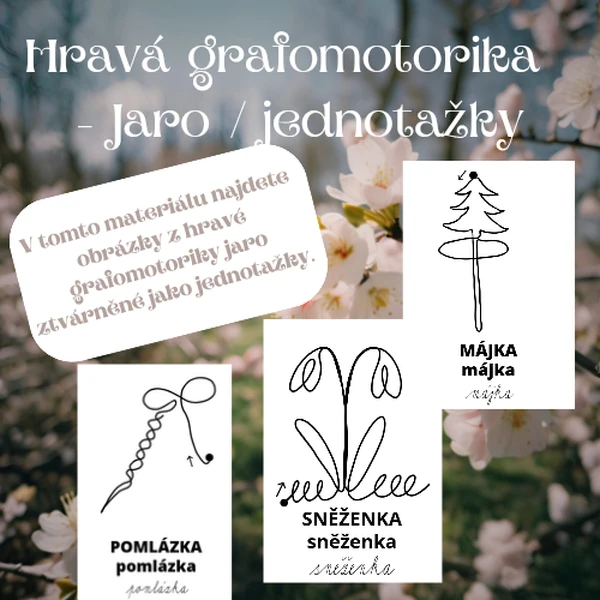 Hravá grafomotorika jaro - jednotažky 