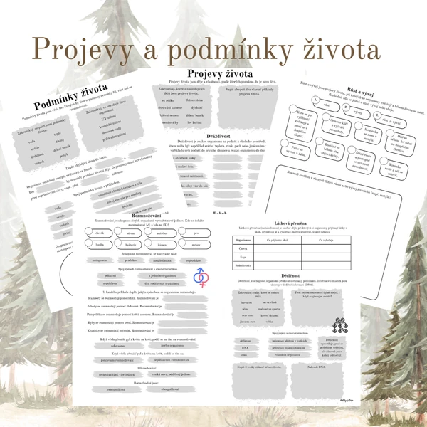 Projevy a podmínky života 