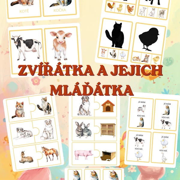 🐾 Zvířátka a jejich mláďátka - soubor aktivit pro MŠ 🐾