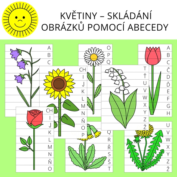 KVĚTINY – SKLÁDÁNÍ OBRÁZKŮ POMOCÍ ABECEDY