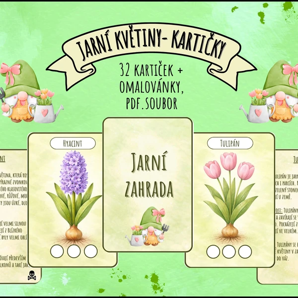 Jarní květiny - oboustranné kartičky🌸