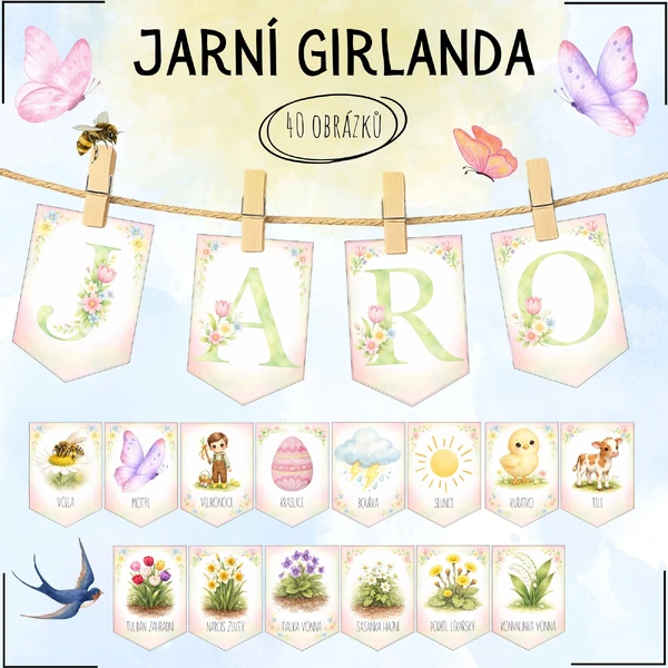 Jarní girlanda - výzdoba do třídy