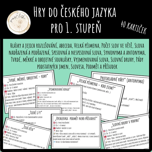 Hry do českého jazyka pro 1. stupeň