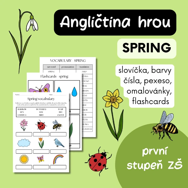 Jaro v angličtině – hravé pracovní listy, aktivity, flashcards