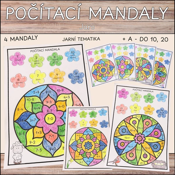 Počítací mandaly - sčítání a odčítání do 10, do 20