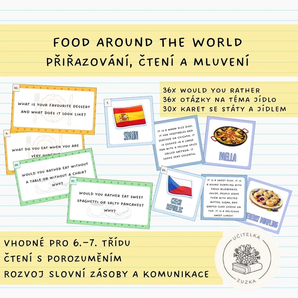 Food Around the World - Přiřazování, čtení a mluvení