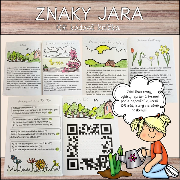 Znaky jara - QR kódové knížka/čtení s porozuměním