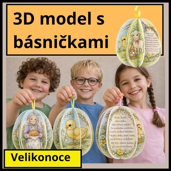 VELIKONOCE - 3D MODEL s originálními autorskými básničkami