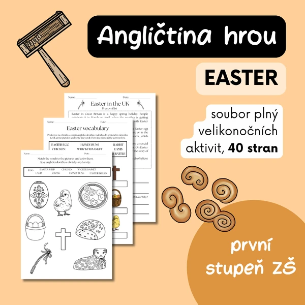 Velikonoce v angličtině - hravé pracovní listy, hry, flashcards