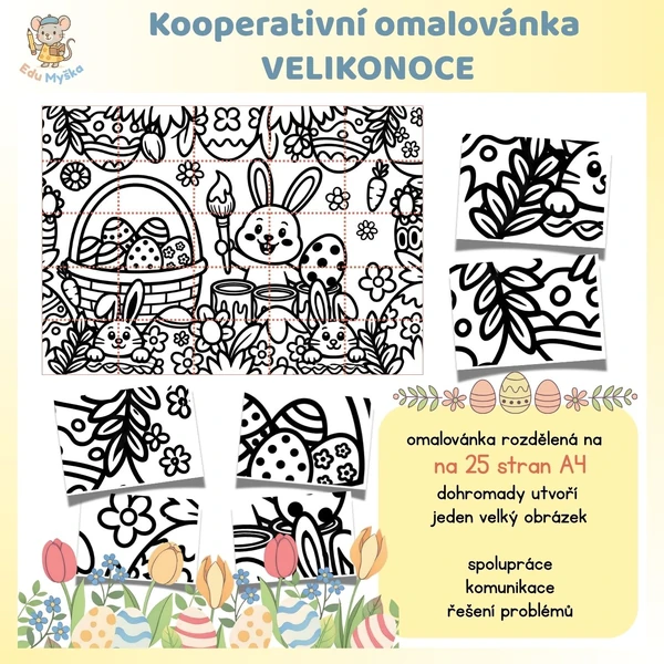 Kooperativní omalovánka VELIKONOCE