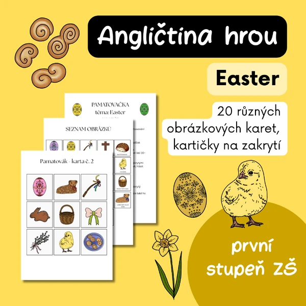 Angličtina hrou - Easter - velikonoční pamatovačka - pamatovák