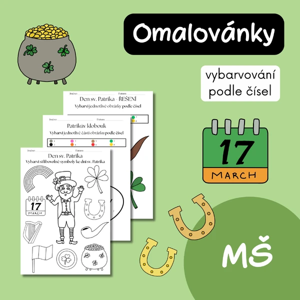 Den sv. Patrika - omalovánky podle čísel