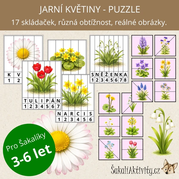  Puzzle - JARNÍ KVĚTINY 