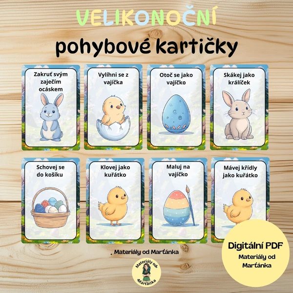 Velikonoční pohybové kartičky