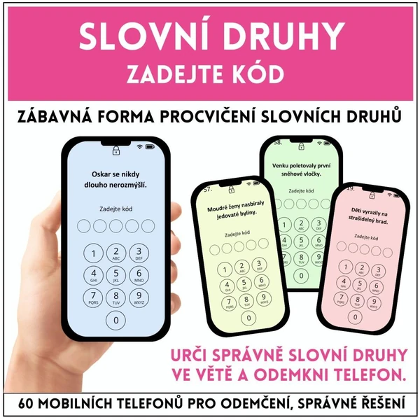 Slovní druhy - Zadejte kód