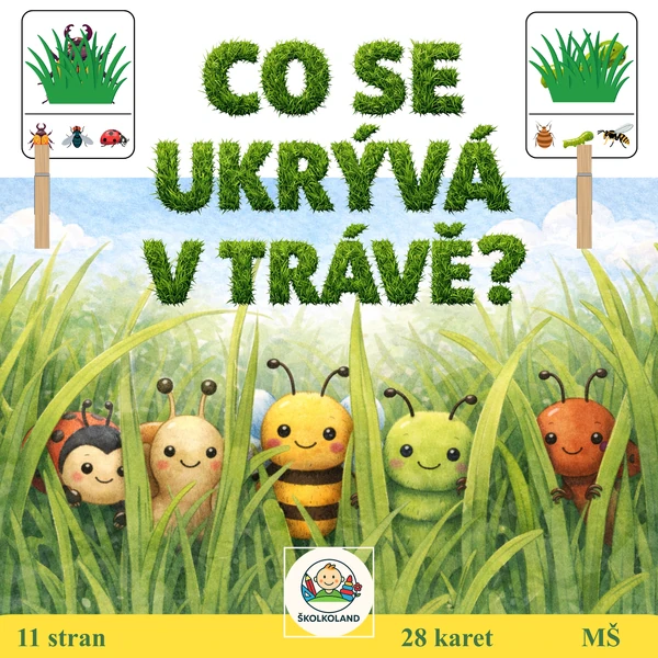 Kolíčkování Hmyz – Co se skrývá v trávě | Jaro MŠ