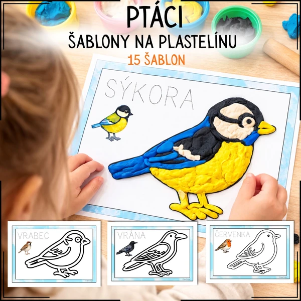 Ptáci - šablony na plastelínu